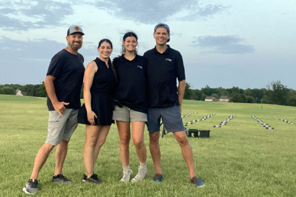 The Dynamic Skies team sets up for a drone show at Quail Creek Country Club. From left to right are Christian Noble, Brianda Gonzales, Holly Snelling and Brad Snelling.